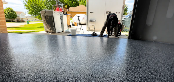 Lantai epoxy hasil kerja